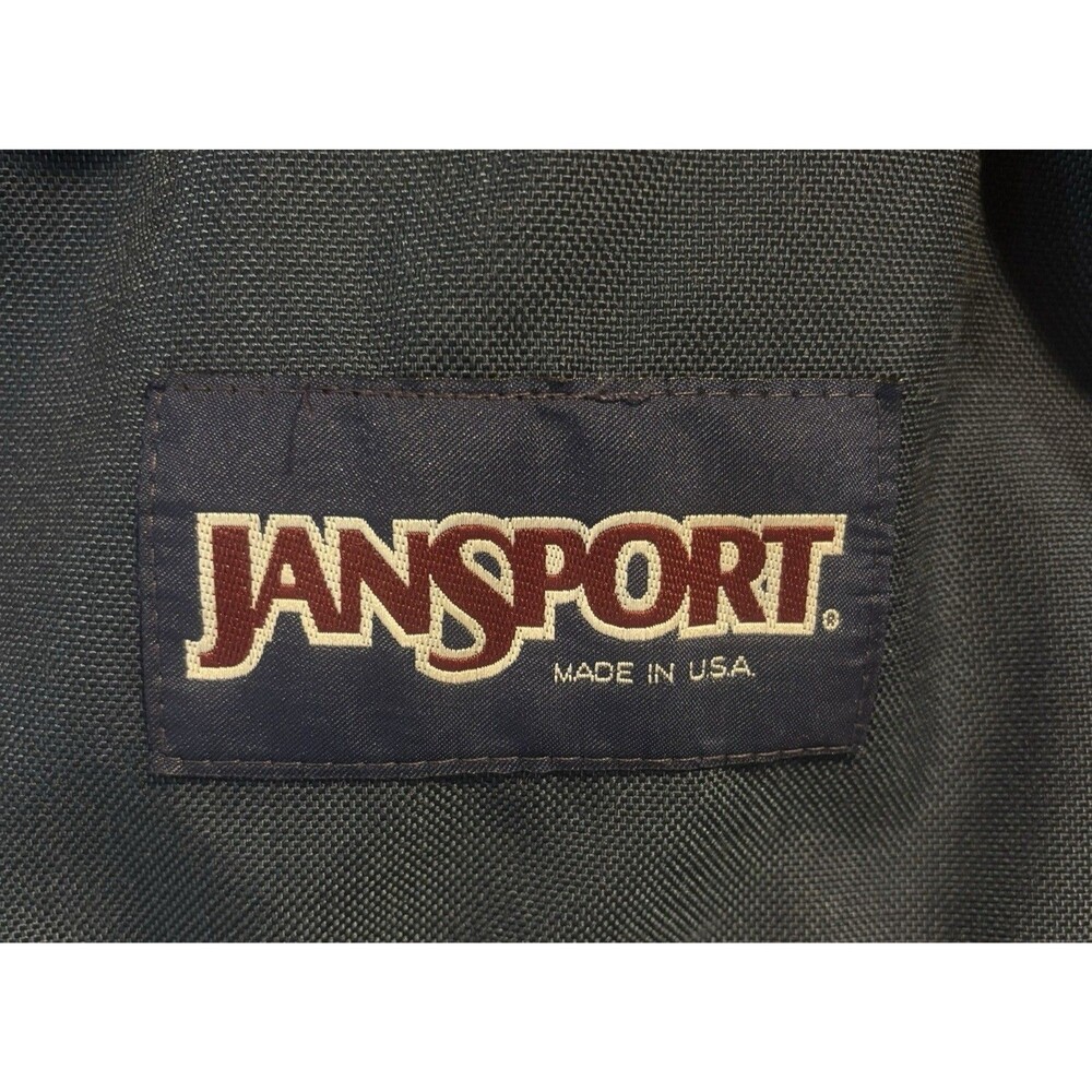 Vintage Made In USA JanSport Backpack Navy Blue 2 Pocket Bookbag 90s - Picture 4 of 6